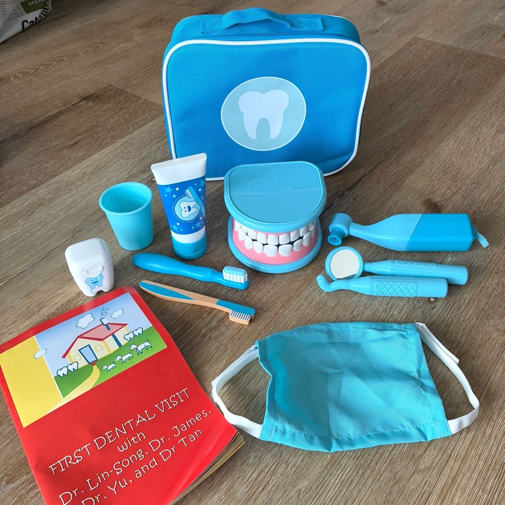 Bigjigs Wooden Dentist Play Set Kids Pretend Doctor Toy w/ Bag